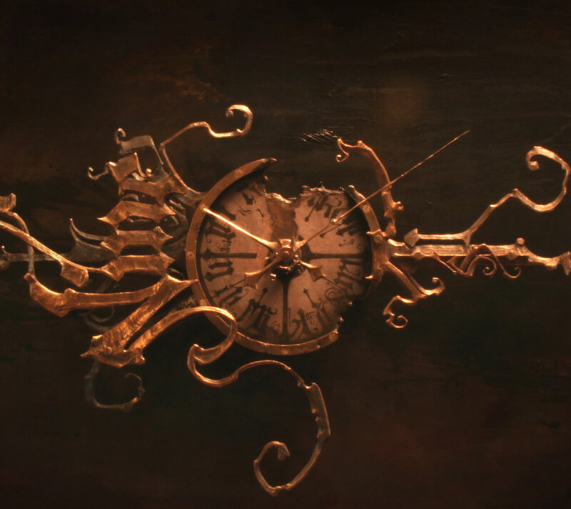 ornate broken clock