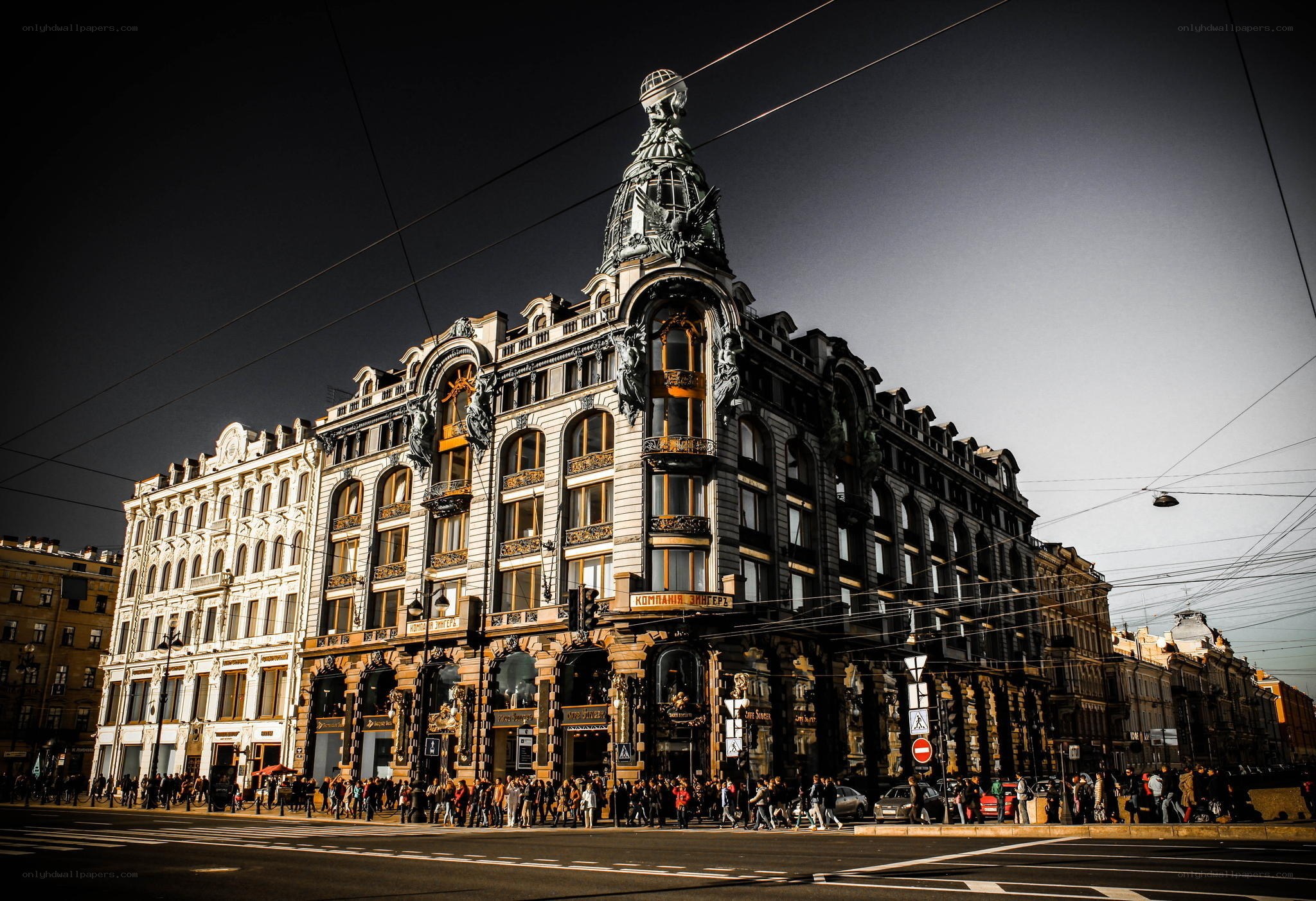 Ornate building at city intersection