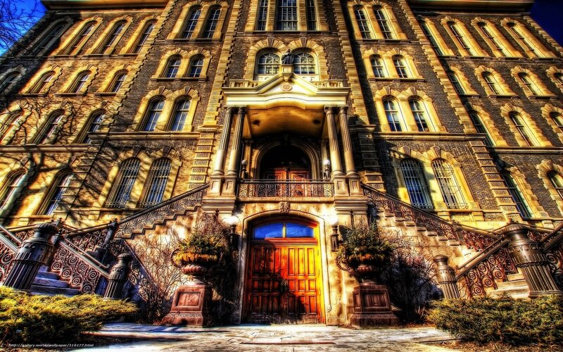 Ornate Building Entrance — Brown