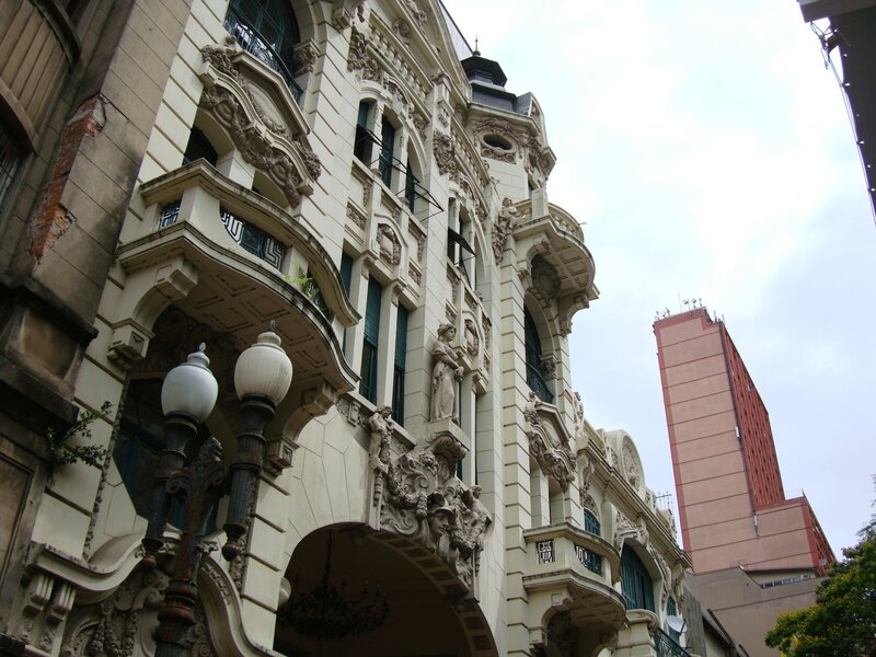 Ornate Building Facade — Beige, Dramatic, Afternoon, Photograph, Statue