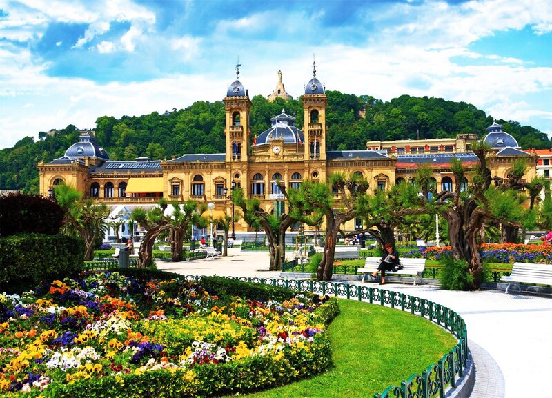 Ornate Building in Park — Blue