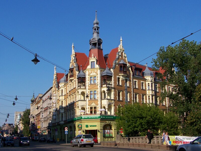 Ornate Building with Clock Tower — Blue