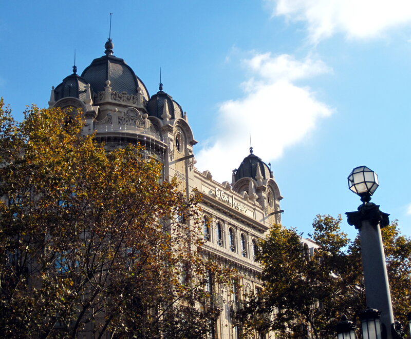 Ornate Building with Domes — Blue