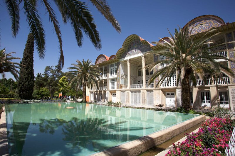 Ornate Building with Pool