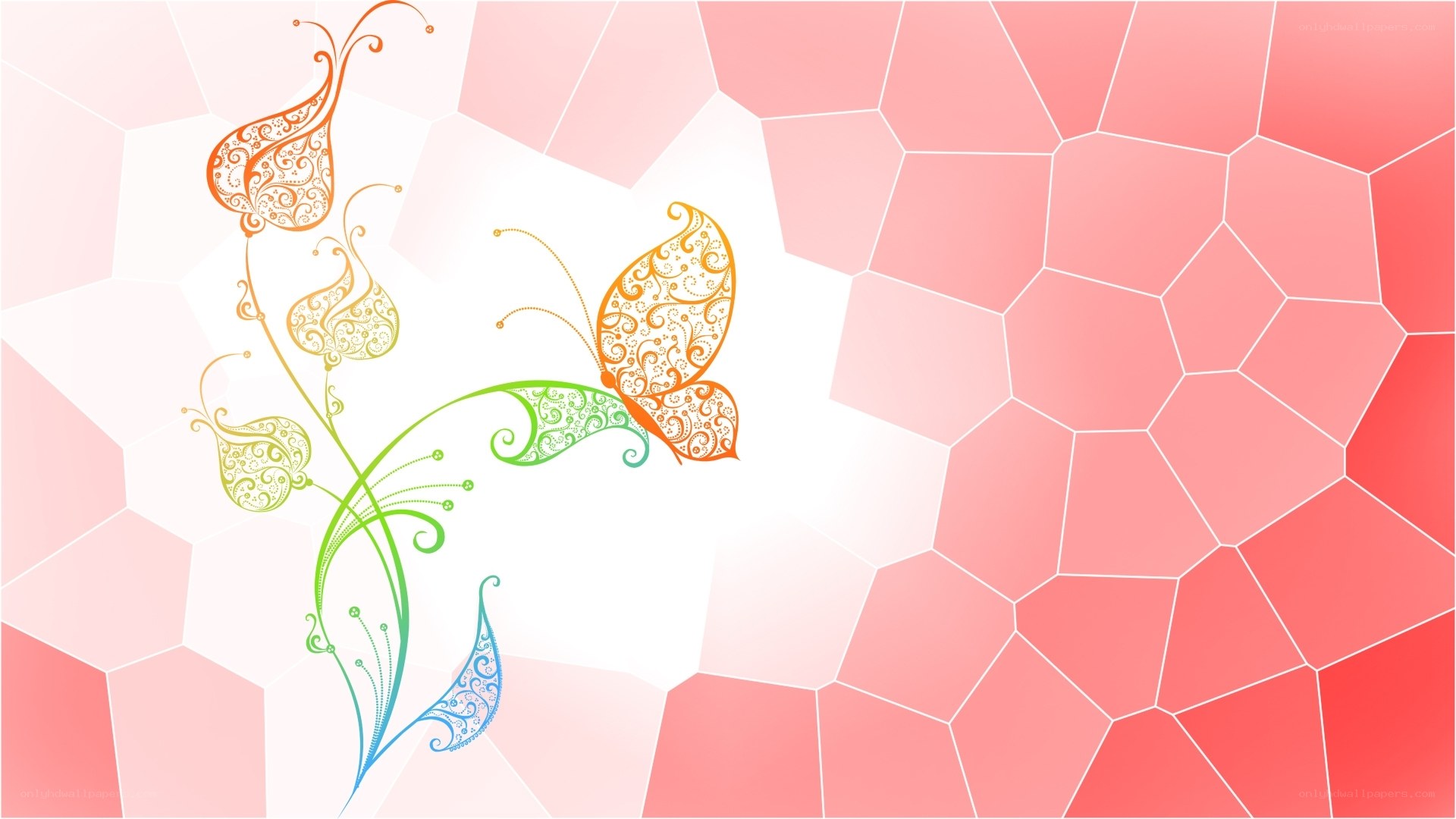 ornate butterfly and floral design