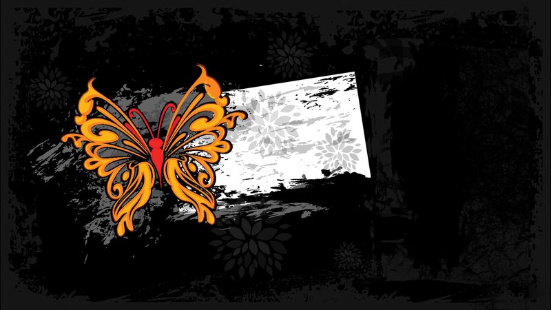 Ornate Butterfly Illustration — Black, Dramatic, Digital Art