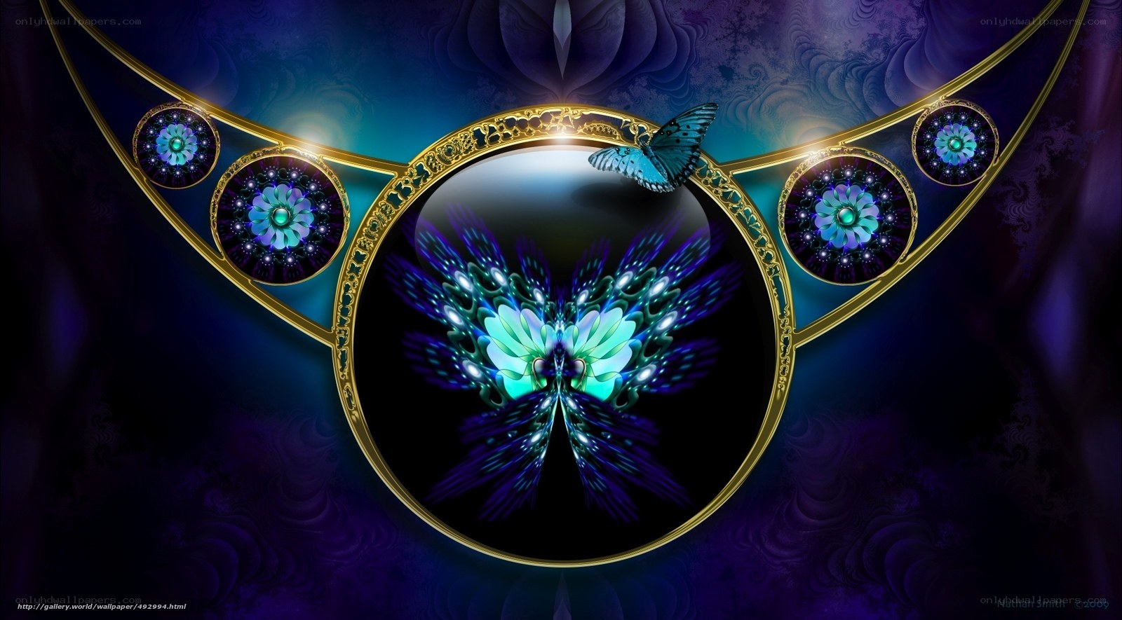 Ornate butterfly mandala
