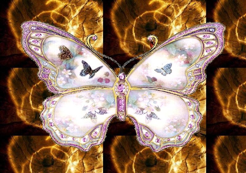 ornate butterfly with floral design
