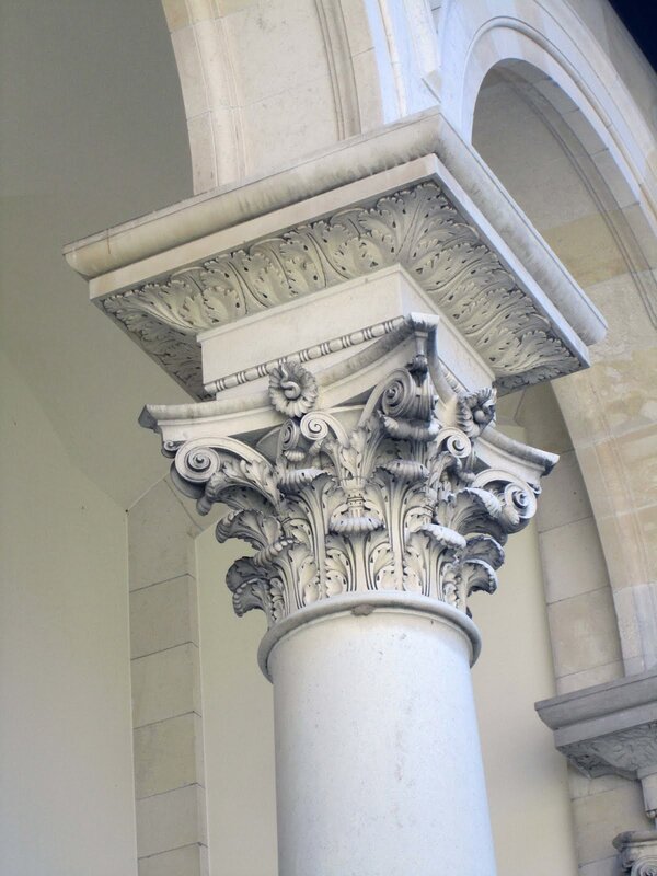 ornate capital on stone column