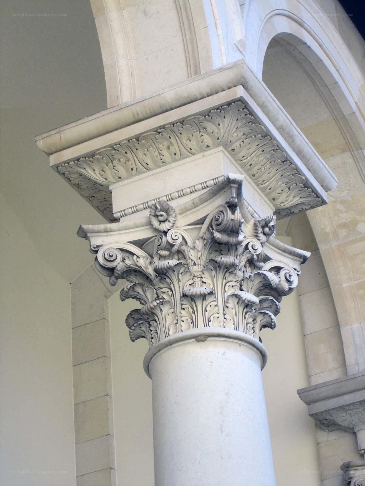 ornate capital on stone column