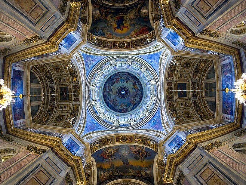 Ornate Cathedral Ceiling — Blue, Grand