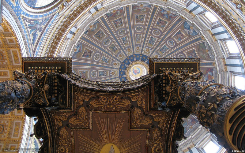 Ornate cathedral ceiling interior