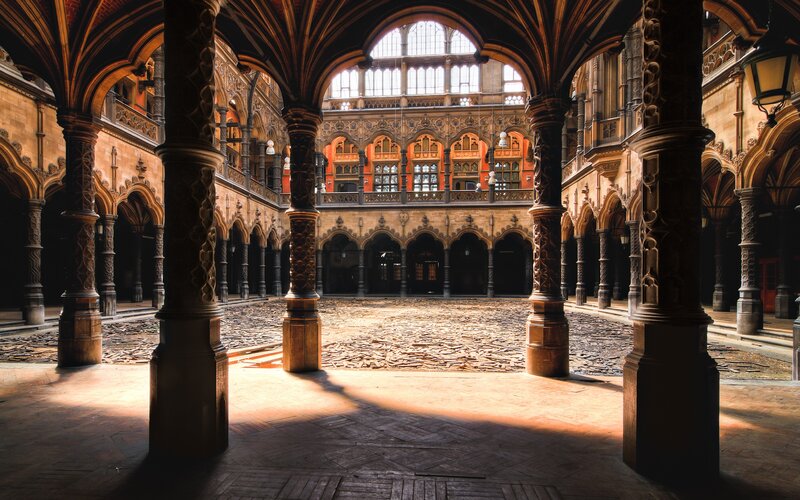 Ornate cathedral courtyard