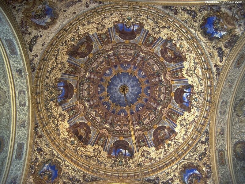Ornate Ceiling Fresco — Blue