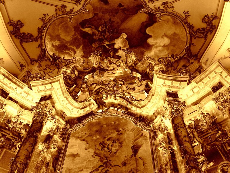 Ornate Ceiling Fresco — Brown