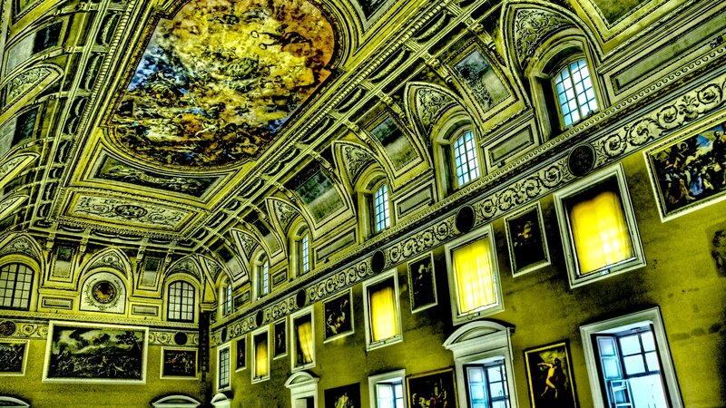 Ornate Ceiling Fresco — Yellow