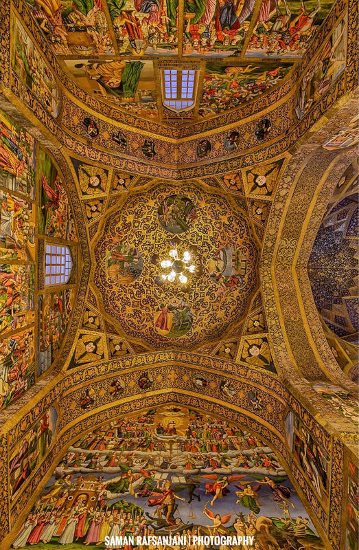 Ornate Ceiling Frescoes — Gold, Dramatic