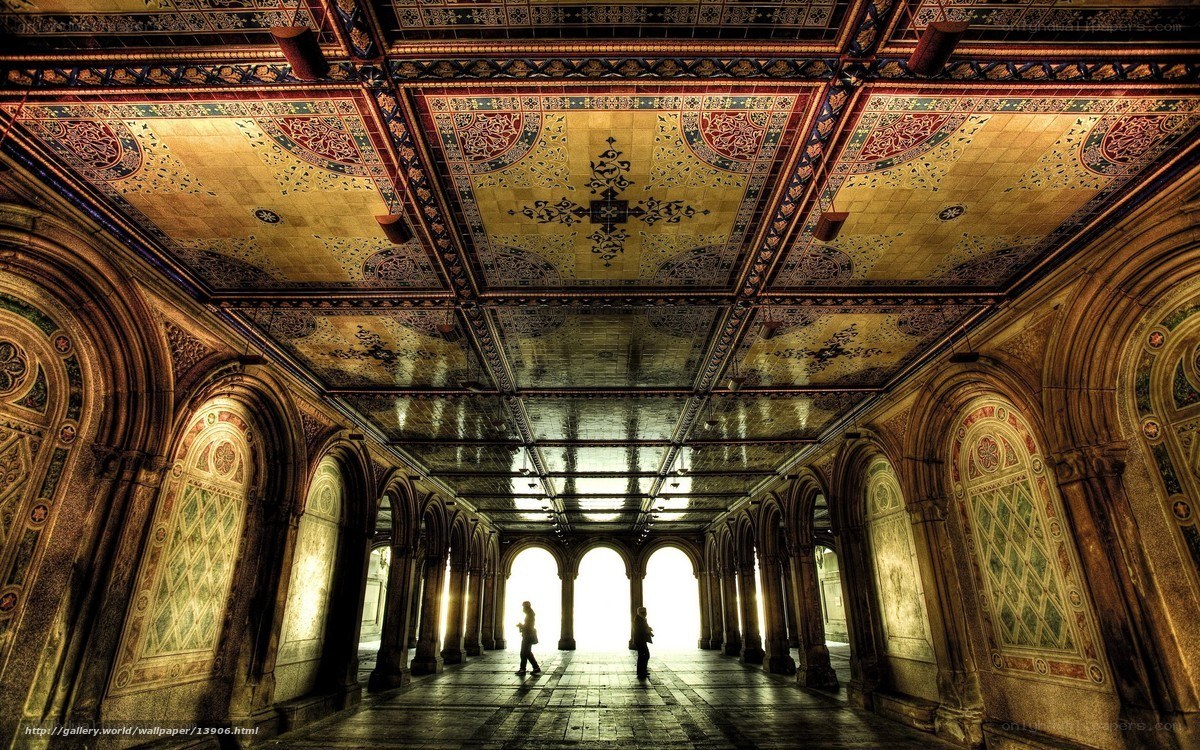 ornate ceiling hallway
