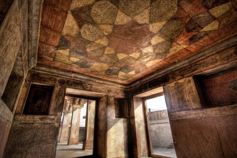 Ornate Ceiling Interior — Brown, Dramatic