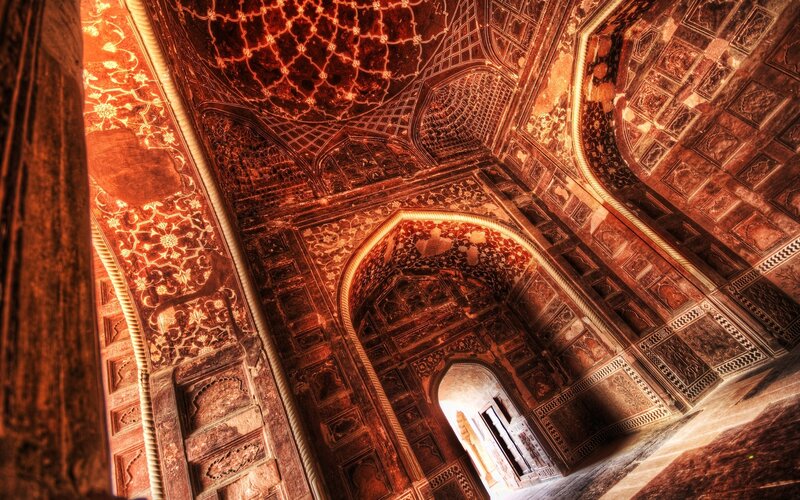 Ornate Ceiling Interior — Brown