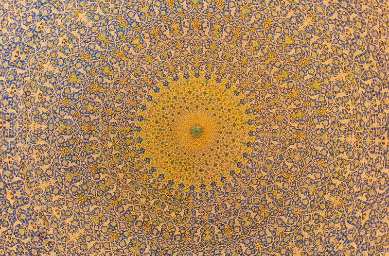 Ornate Ceiling Pattern — Blue