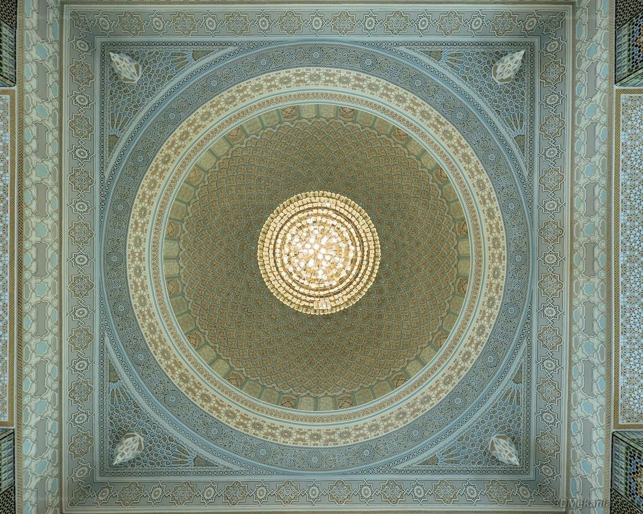 ornate ceiling with chandelier