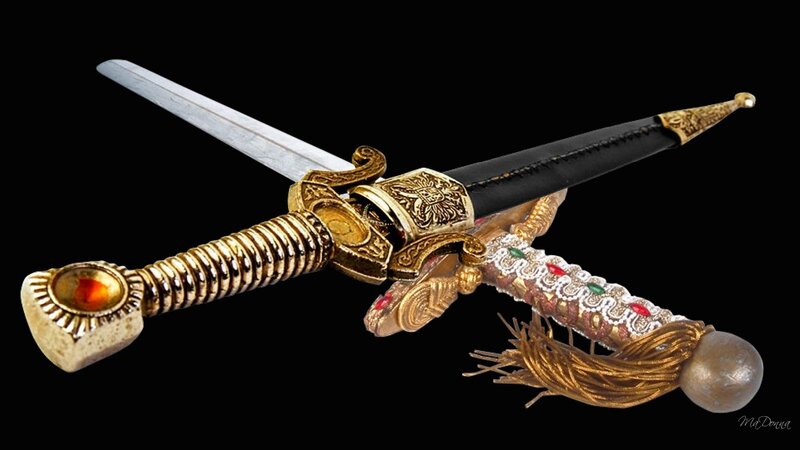 Ornate Ceremonial Swords — Black