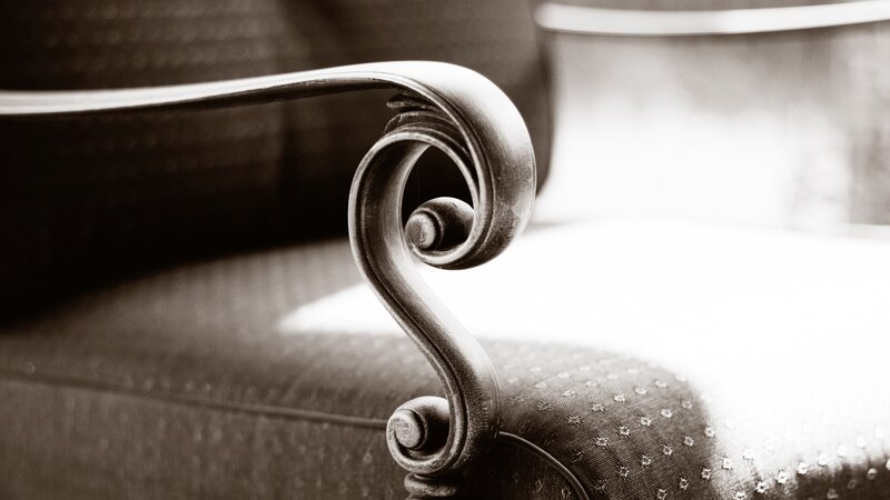 Ornate Chair Armrest — Black