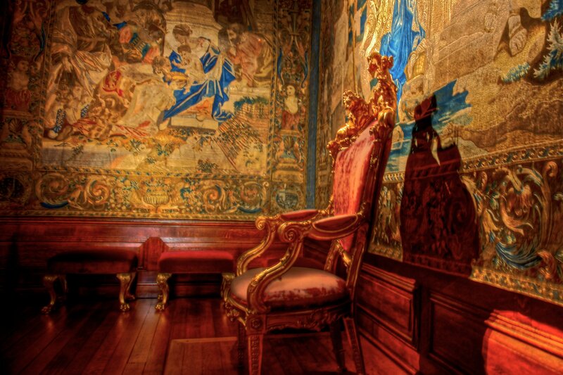 Ornate chair in tapestry room