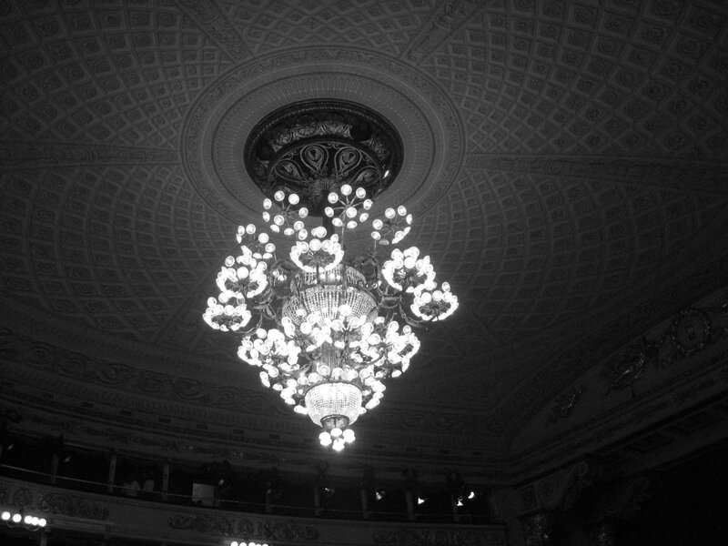 Ornate chandelier in grand hall