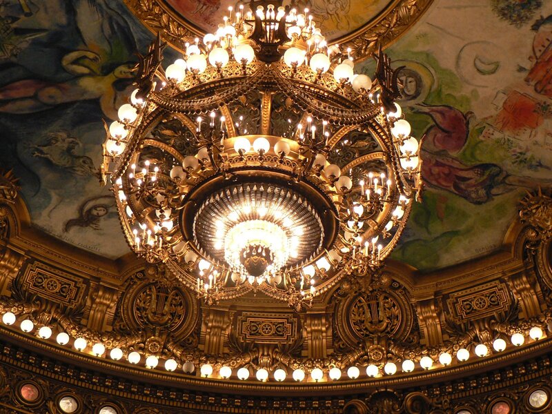 Ornate chandelier in grand hall