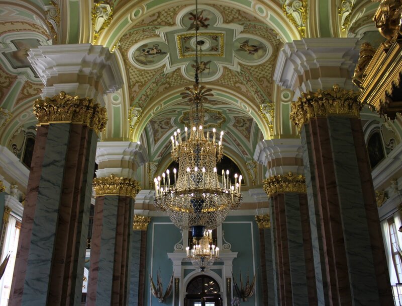 Ornate Chandelier in Hall — Gold