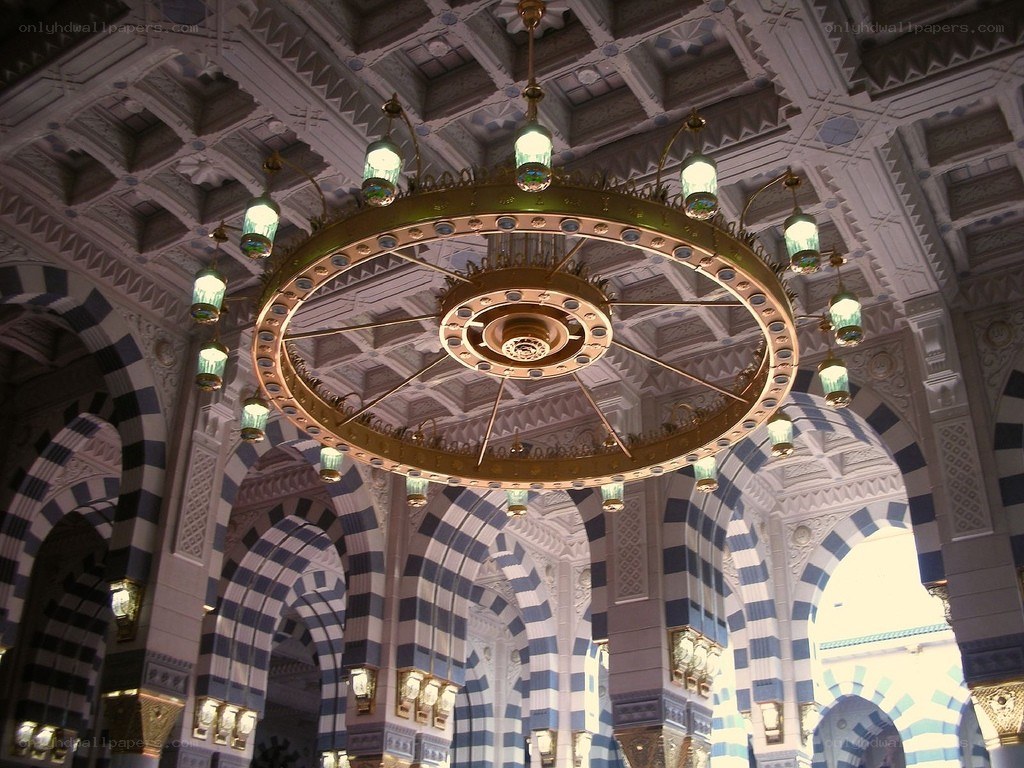 ornate chandelier in mosque