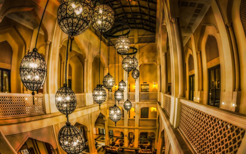 Ornate Chandelier Lights — Gold