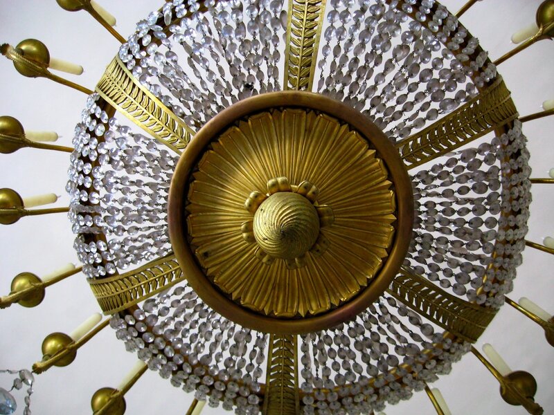 ornate chandelier with crystals