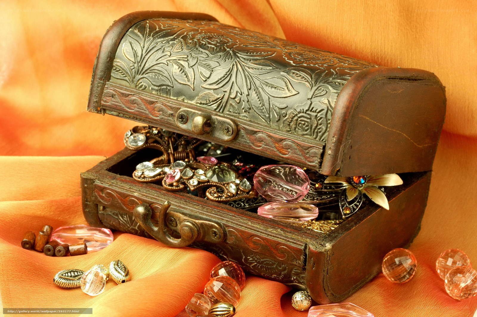 ornate chest with jewelry