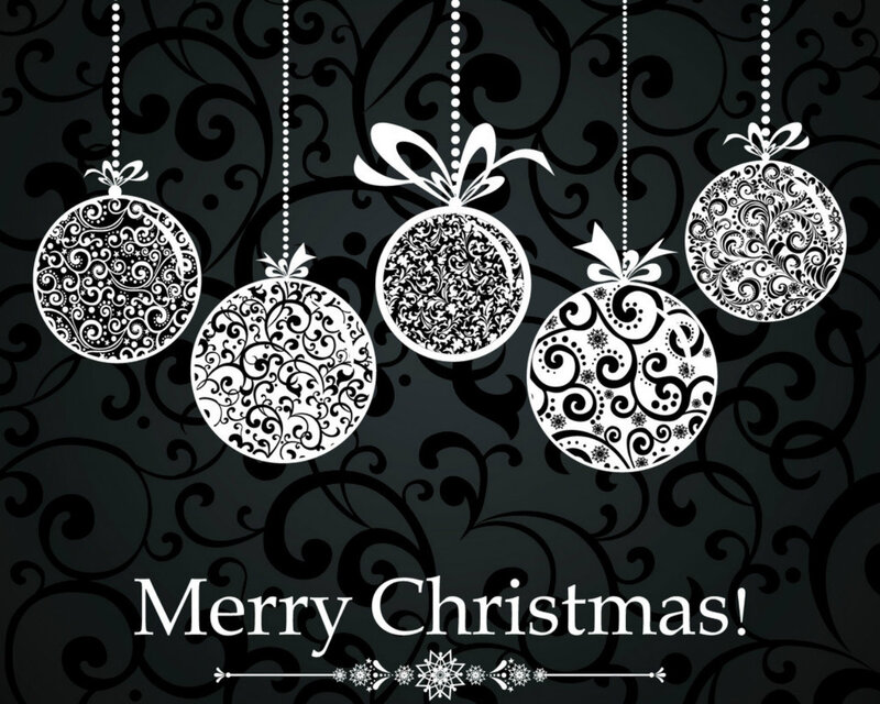 Ornate Christmas Ornaments — Black