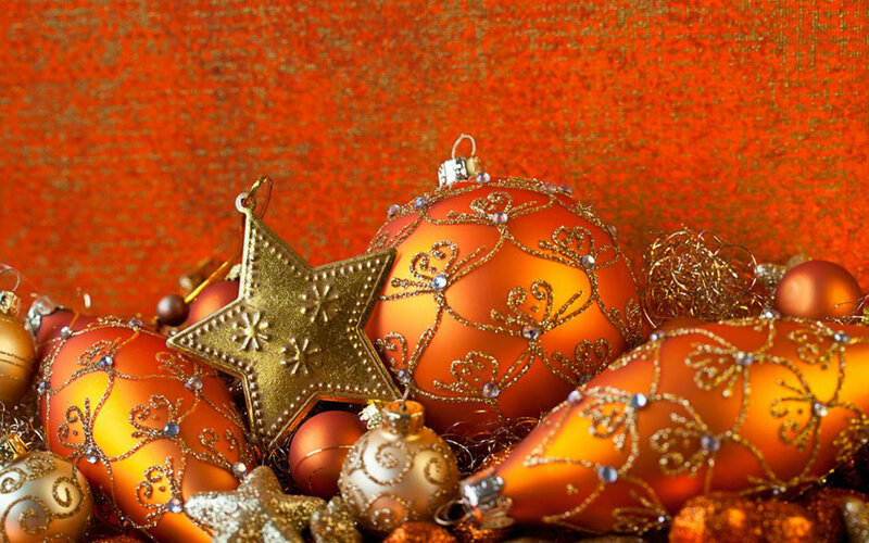 Ornate Christmas Ornaments — Orange