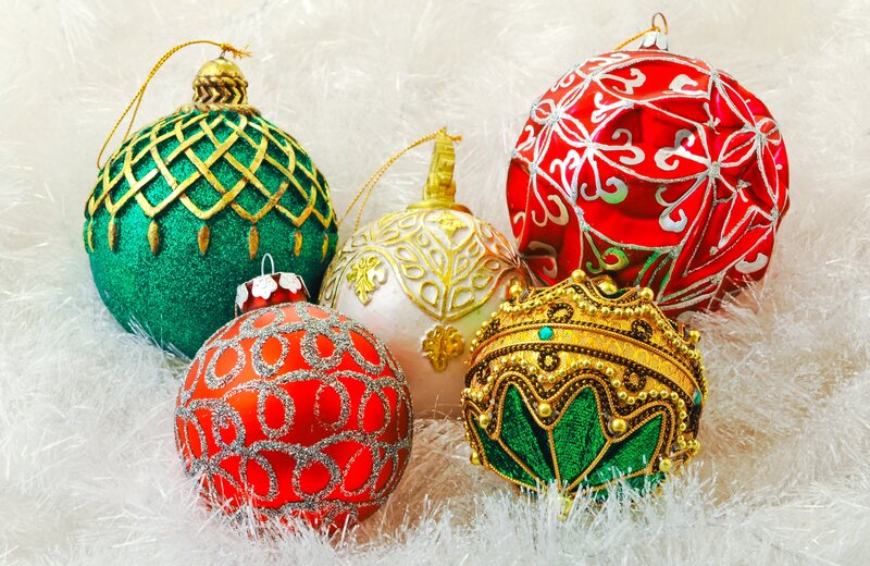 Ornate Christmas Ornaments — Red