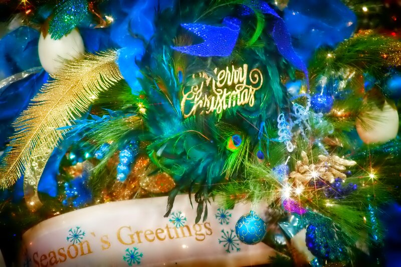 Ornate Christmas Tree — Blue, Festive