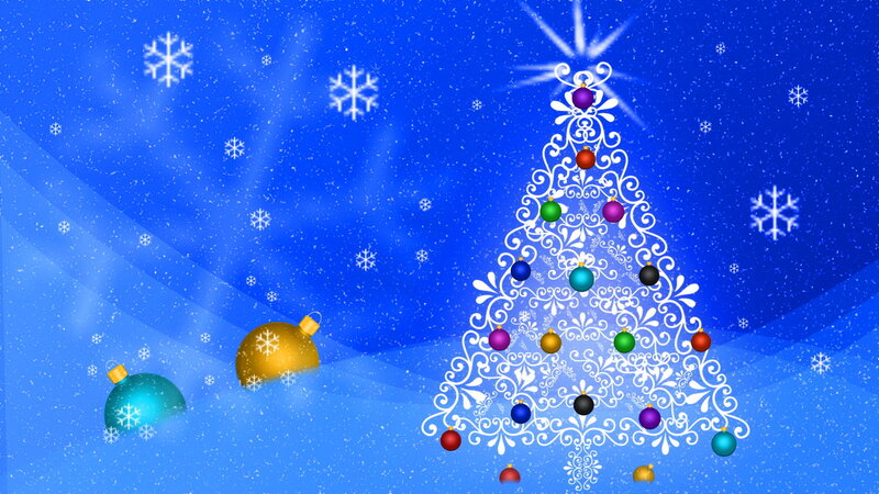 Ornate Christmas Tree — Blue