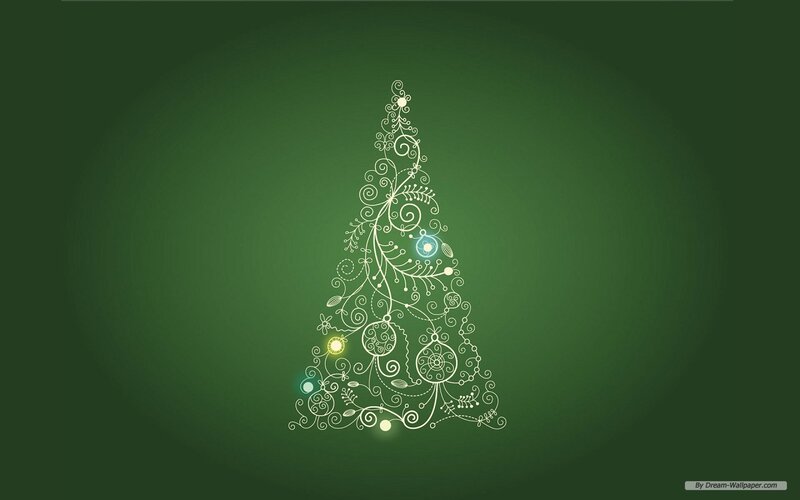 Ornate Christmas Tree — Green, Festive