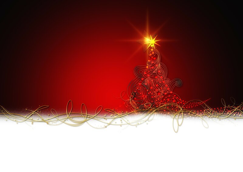 Ornate Christmas Tree — Red