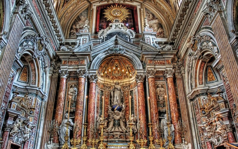 Ornate Church Altar — Gold, Dramatic, Photograph