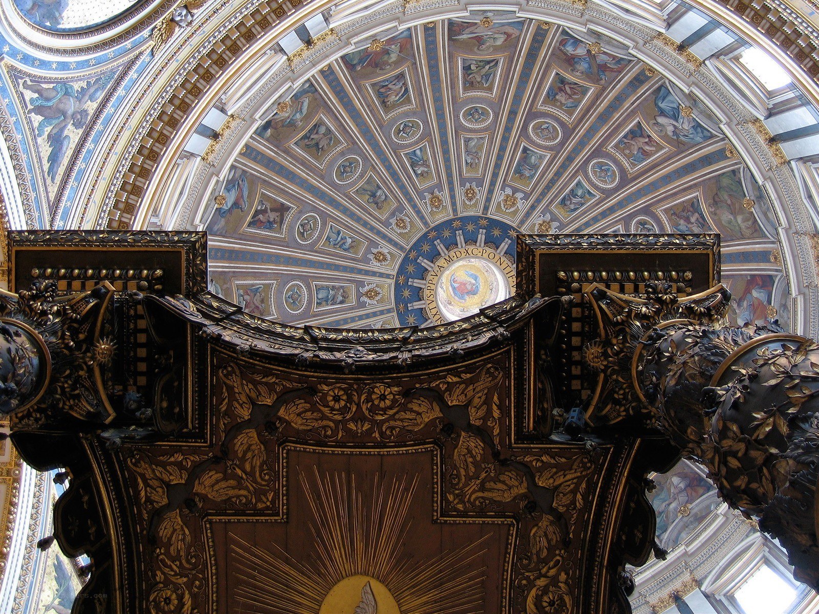 ornate church ceiling interior
