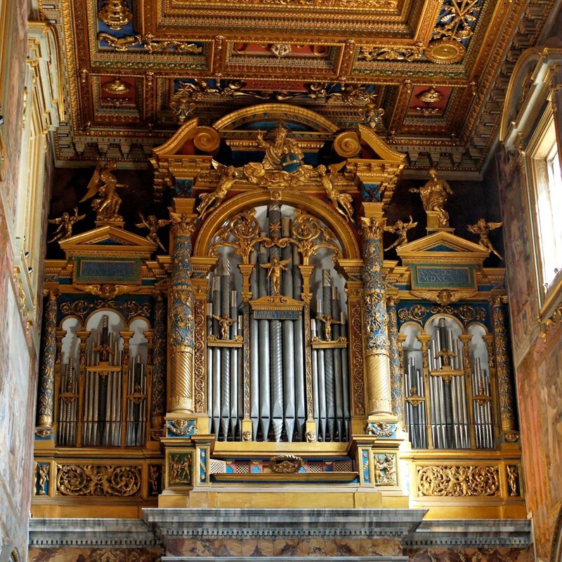 Ornate church organ