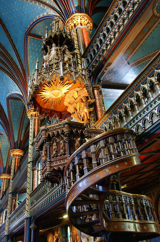 Ornate church pulpit interior
