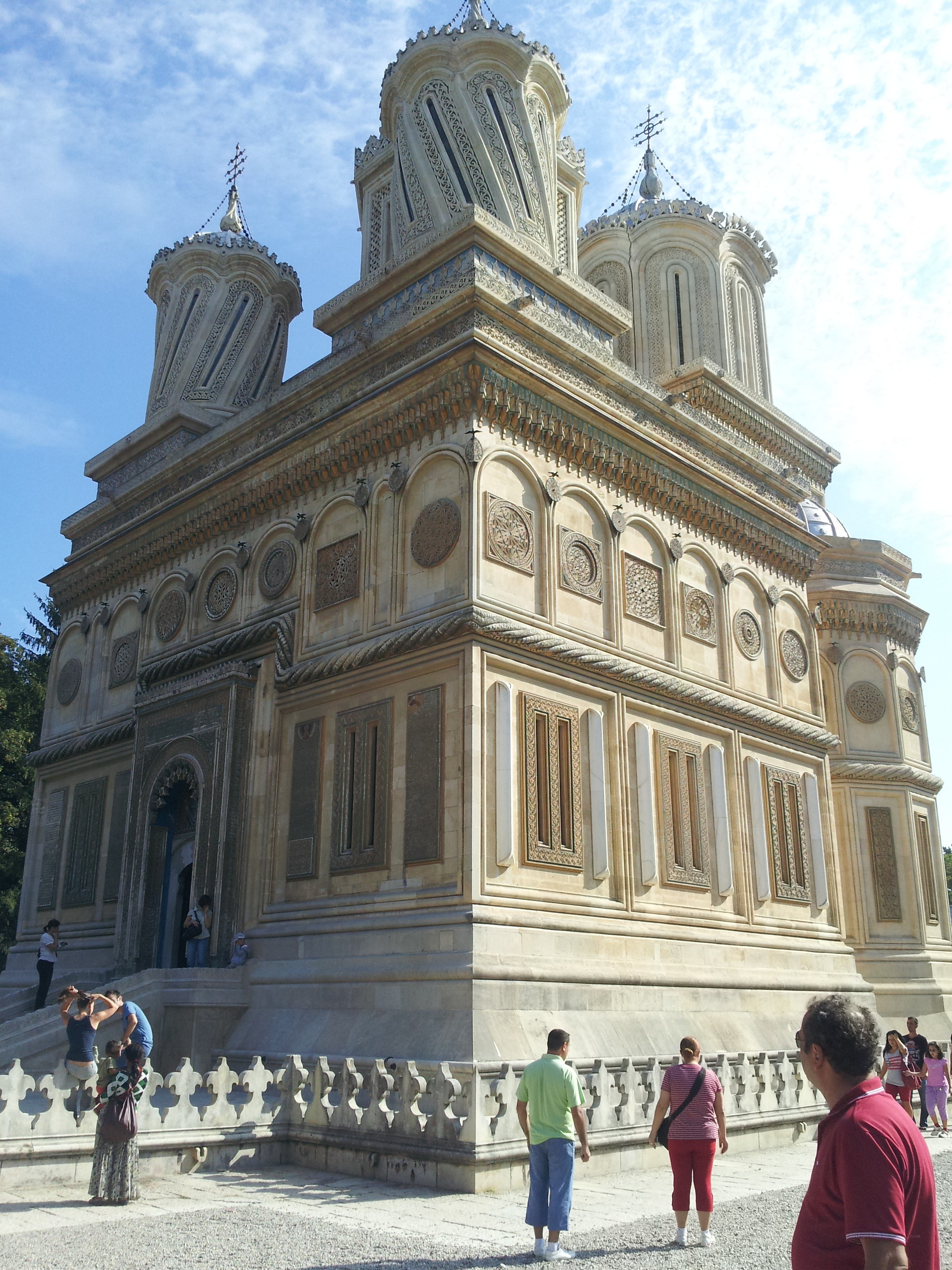ornate church with domes