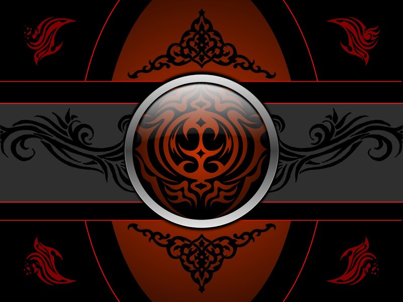 Ornate Circular Emblem — Black