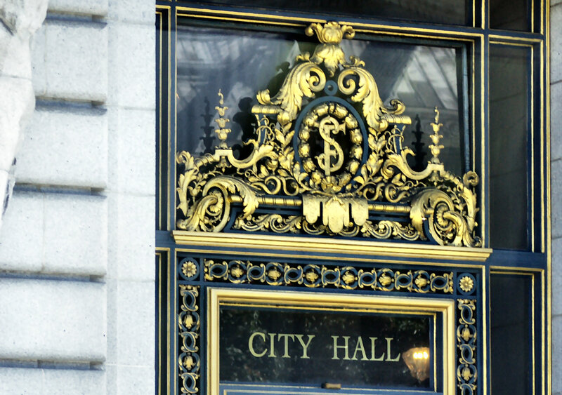 Ornate City Hall Sign
